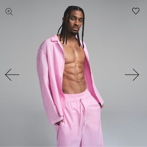 NWT Skims Cotton Poplin Button-Up Pajama Set Color Mica Size XL